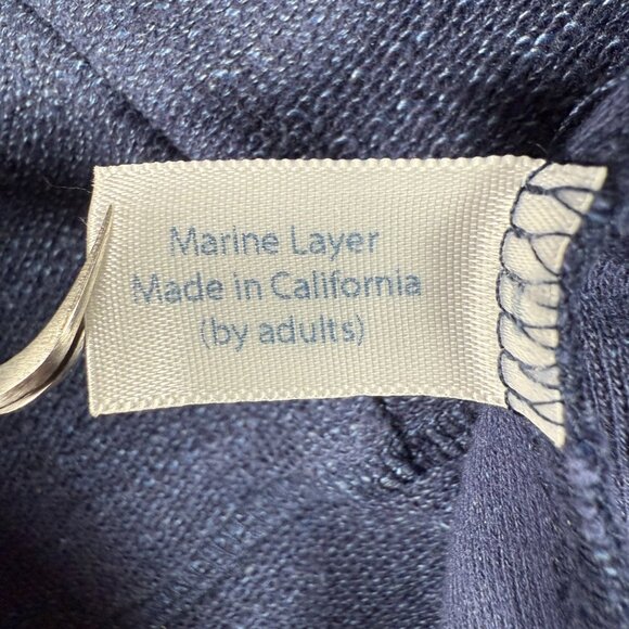 Marine Layer Sweater Men Size L Blue Long Sleeve Pullover Mock Neck 1/3 Button - Picture 5 of 9